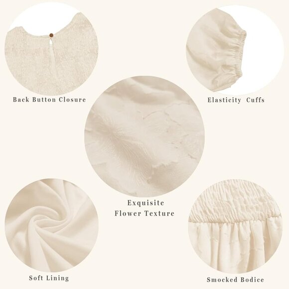 Mitilly womens smocked long sleeve maxi dress - Picture 2 of 8